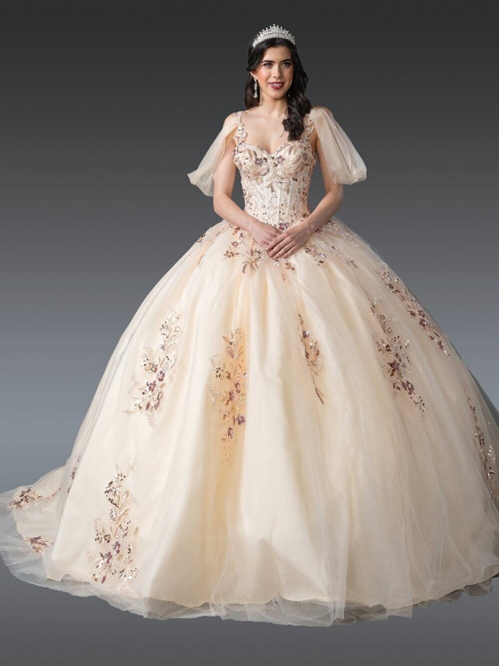 NEW CHAMPAGNE Evening Gown Floor Length Formal Elegant Stunning 1926